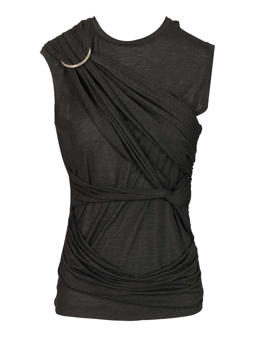 Durazzi Milano Draped Tank Top Top - Nero | 3c398d0132023217e41c586caa2e6977a05332f6