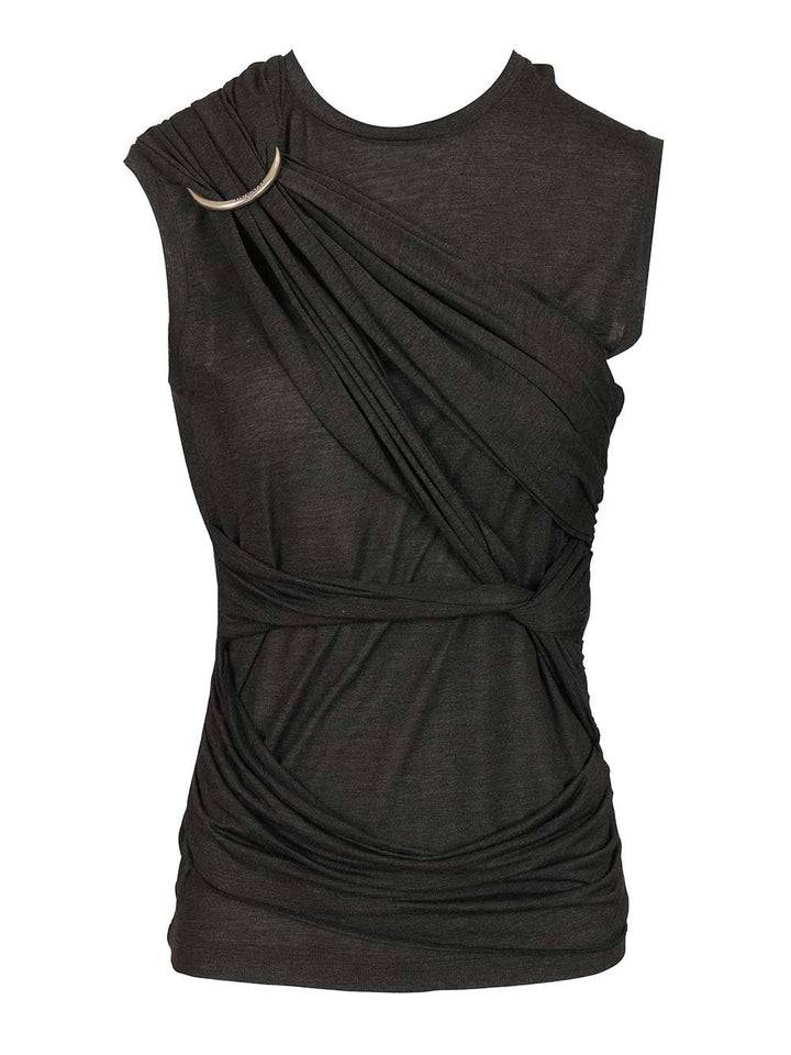 Durazzi Milano Draped Tank Top Top - Nero | 3c398d0132023217e41c586caa2e6977a05332f6