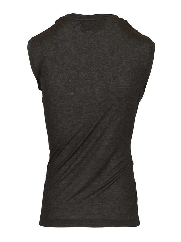 Durazzi Milano Draped Tank Top Top - Nero | bc0784233b22a499583ab18ec1534260cd891a6b
