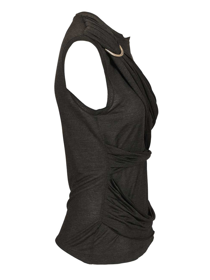Durazzi Milano Draped Tank Top Top - Nero | 08234a7f9338373d2a9932232b274d4c8db9788f
