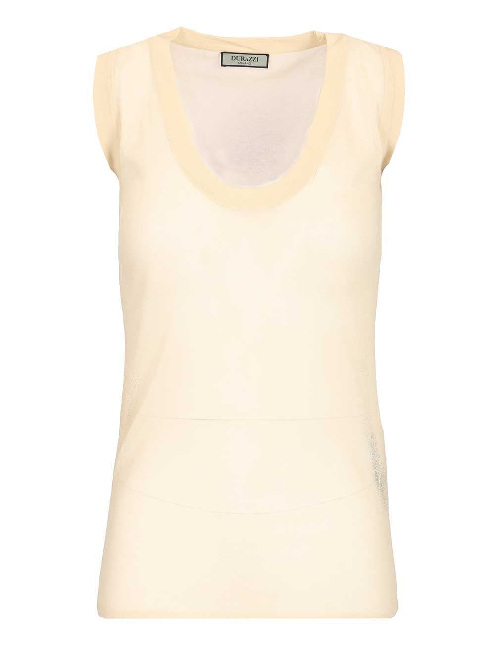 Durazzi Milano Semi-Sheer Tank Top Top - Beige | 68a70c786665d12cd5143eeb2a328a314da9271e