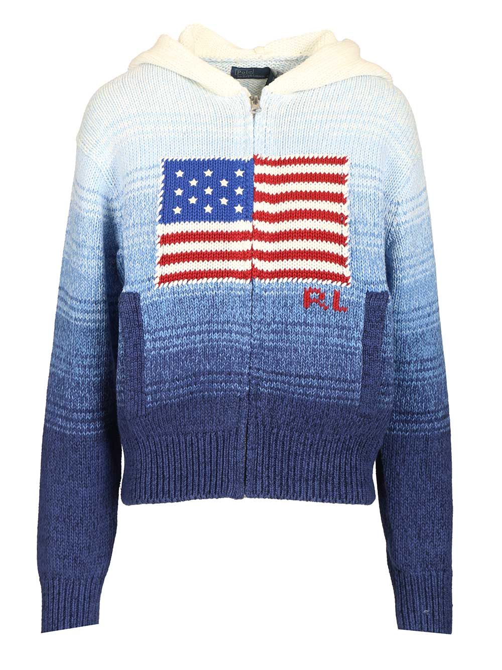 Polo Ralph Lauren Ombre Cotton Hoodie Knitwear - Blu | 17338c29ec5b3dc6982ac8dbeb6fa50f7431926f