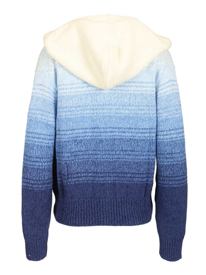 Polo Ralph Lauren Ombre Cotton Hoodie Knitwear - Blu | ab7debf12fe9908143daa24ea27a90b1fd3dd7e1