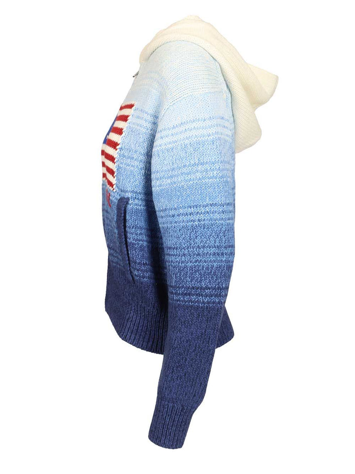 Polo Ralph Lauren Ombre Cotton Hoodie Knitwear - Blu | 27a3ac71099170b876b7ffbf29ee9cc1ac709854