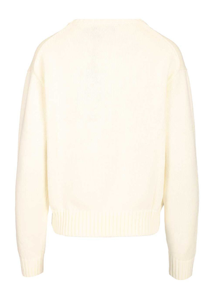 Polo Ralph Lauren Polo Bear Cotton Pullover With Inlays Knitwear - Bianco | 38ad4e8a2b5ce9e27cd801f9e721c9830f10a4da