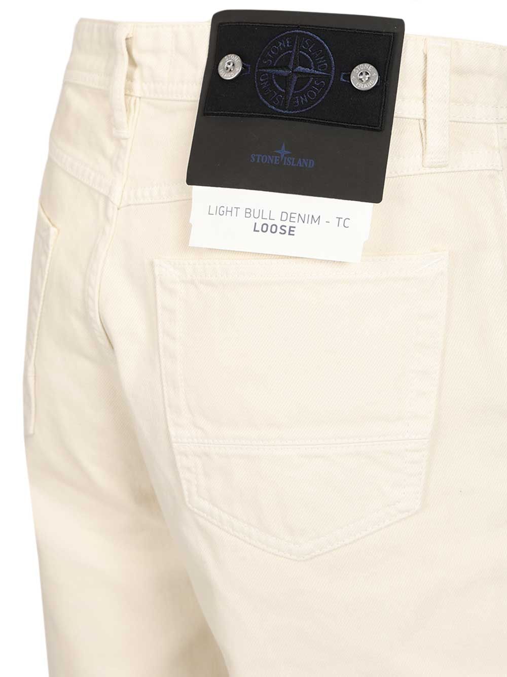 Stone Island Denim Research Loose-Fit Jeans - Bianco | 9b56949317b908b8a426ebde9869d1b7e9b059eb