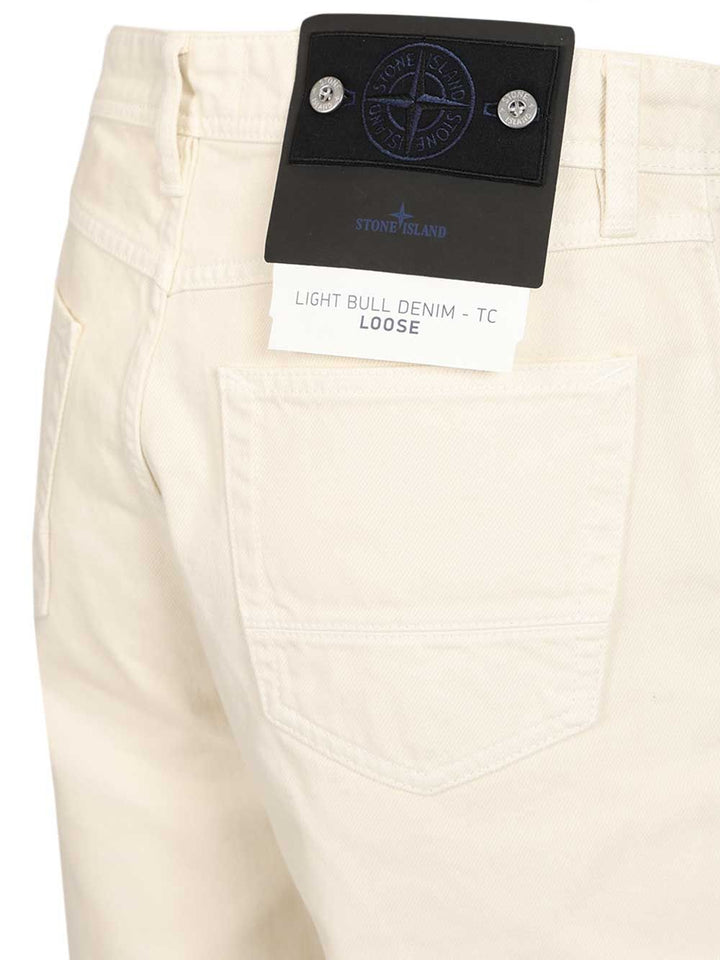 Stone Island Denim Research Loose-Fit Jeans - Bianco | 9b56949317b908b8a426ebde9869d1b7e9b059eb