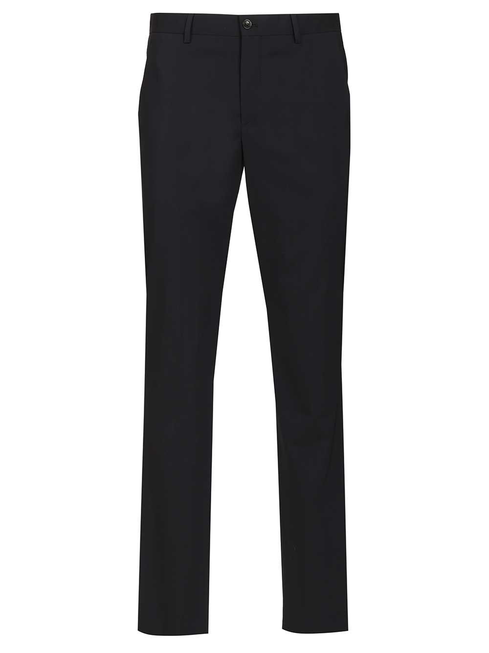 Giorgio Armani Flat Front  In Virgin Wool Trousers - Blu | d3cd6d8efa91b73353b12f3ab4893a1aaba4f016