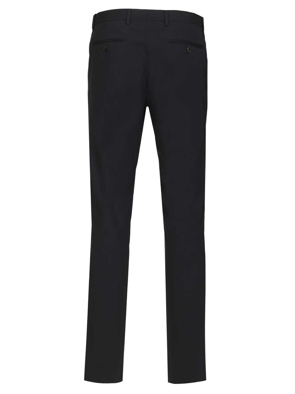 Giorgio Armani Flat Front  In Virgin Wool Trousers - Blu | 4d6c00ad3886667f98e428b0ff348363b7df8843