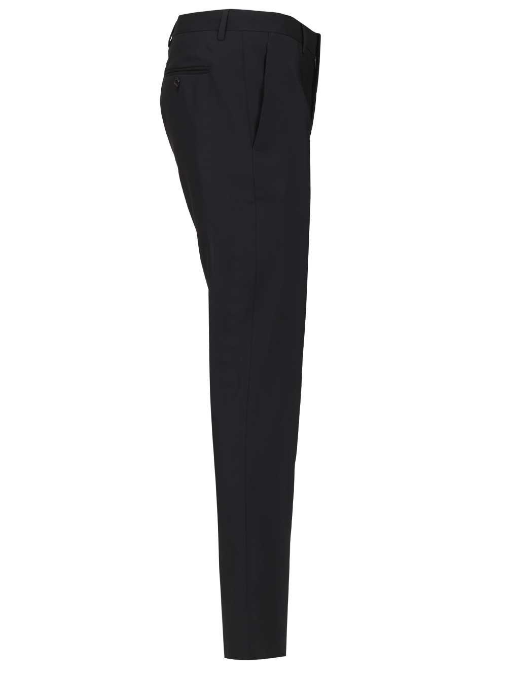 Giorgio Armani Flat Front  In Virgin Wool Trousers - Blu | 3204bd1e34f94e2a7825da29be7f91bfb01cfbbe