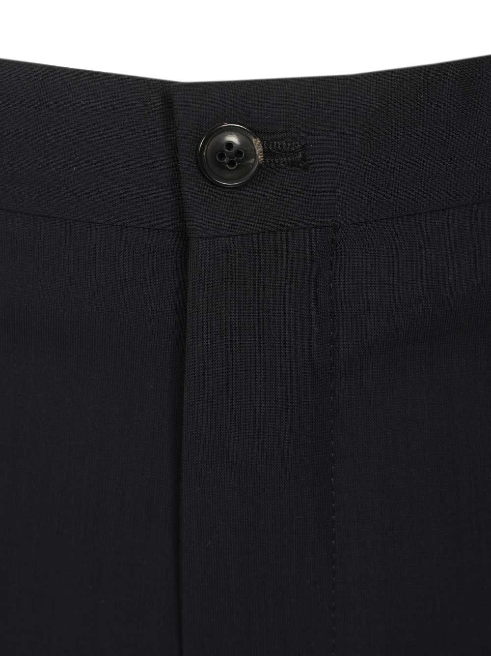 Giorgio Armani Flat Front  In Virgin Wool Trousers - Blu | 8fb4602d377abd6afc043d5bd0e8cd5a25f1d972