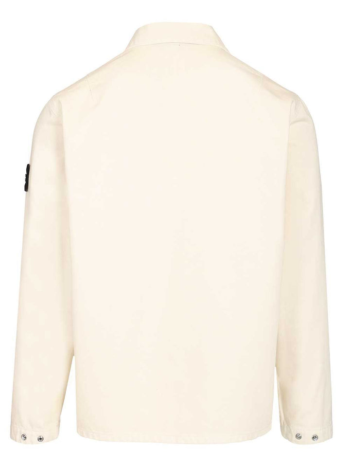 Stone Island Denim Research Cotton Denim Overshirt Shirts - Bianco | ff15fe6afe8cd0f600aed3feec69ac301d5b41d4