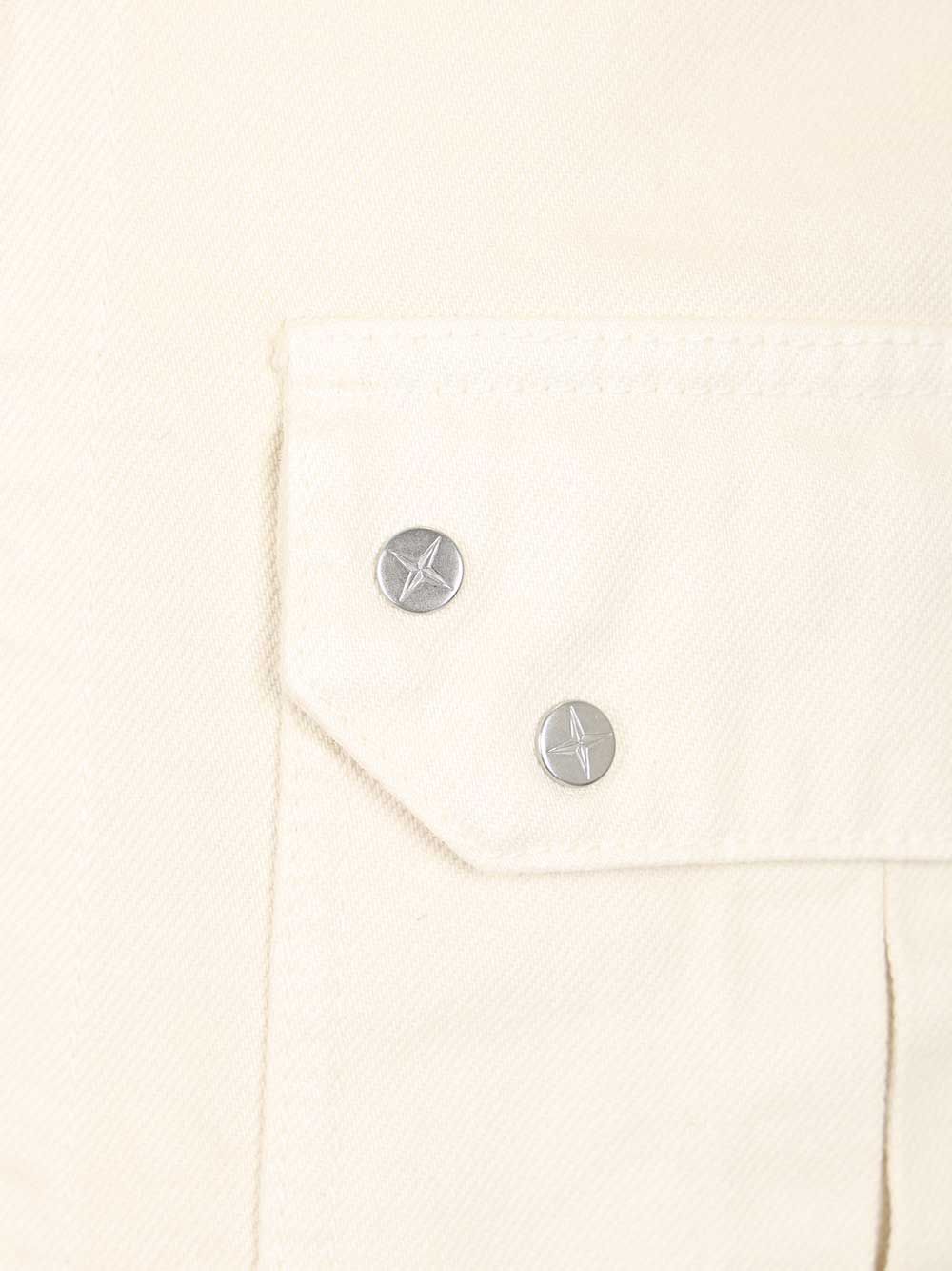Stone Island Denim Research Cotton Denim Overshirt Shirts - Bianco | 380aa3d45a592c78583b7d15a684c1bd59fae761