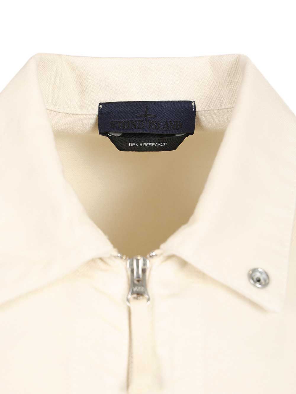 Stone Island Denim Research Cotton Denim Overshirt Shirts - Bianco | 7b605082902261d85d8075ad625980ded34982b7