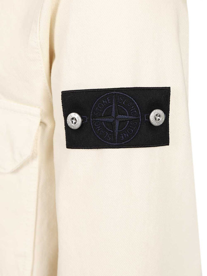 Stone Island Denim Research Cotton Denim Overshirt Shirts - Bianco | bd08d1f34af9d0cd797046a255ff003148999ab6