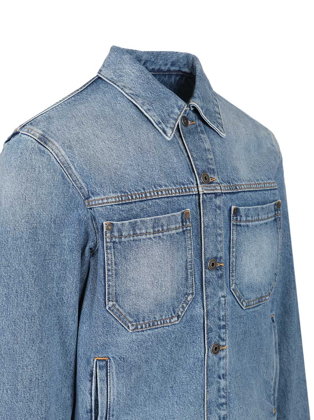 Off-White Denim Jacket Giacche - Light blue | b8ec97e08bb91c5976225720f05f6b8c12e17aad