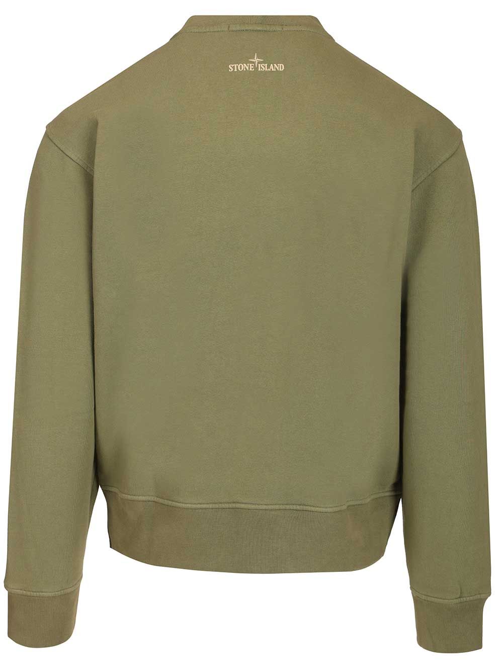 Stone Island Organic Cotton Crewneck Sweatshirt Sweatshirts - Verde | c2dd53ca159dbd75c868c05419b9974fe91992d6