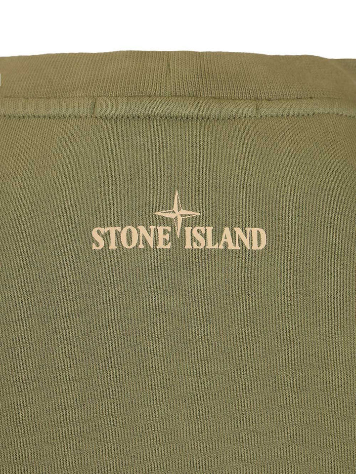 Stone Island Organic Cotton Crewneck Sweatshirt Sweatshirts - Verde | 916f4c8210a6df3165f12667605a1bc92febb716
