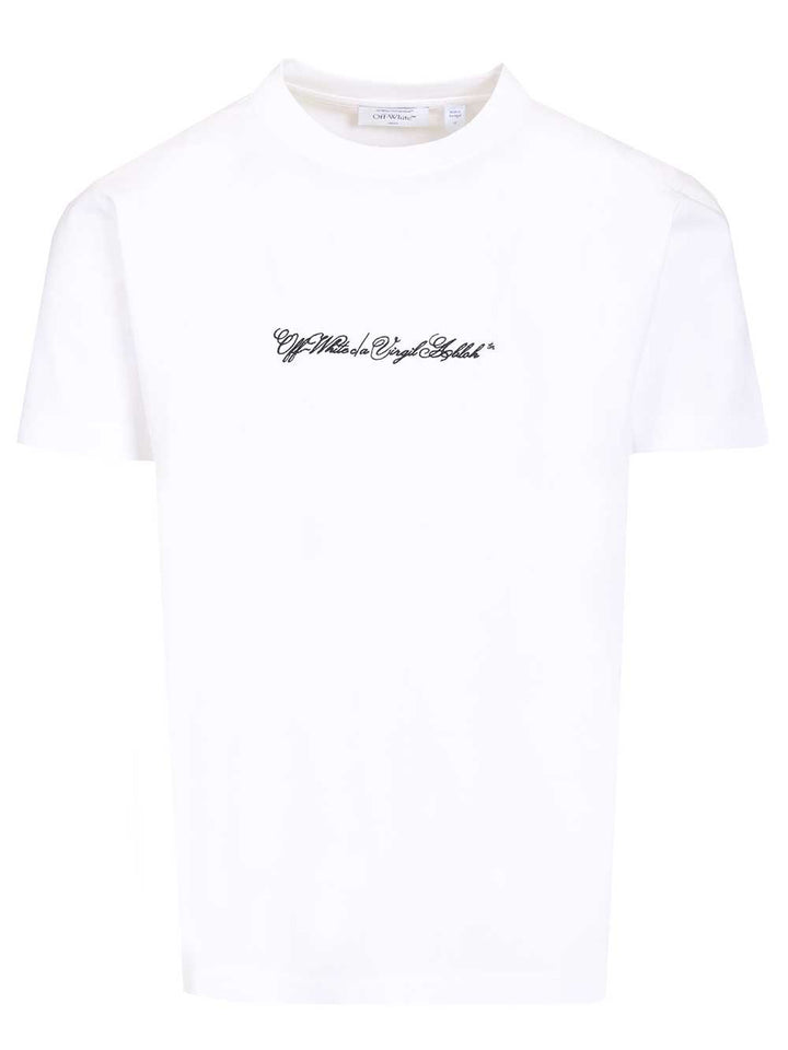 Off-White Scrip Arrow T-Shirt - Bianco | c4f697ab71aafd41fffa845bd7b9eb457a7f9554