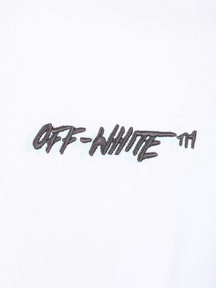 Off-White With Shadow Logo Print T-Shirt - Bianco | a18fedeadd984190f538db0d129aa02bf3954f60