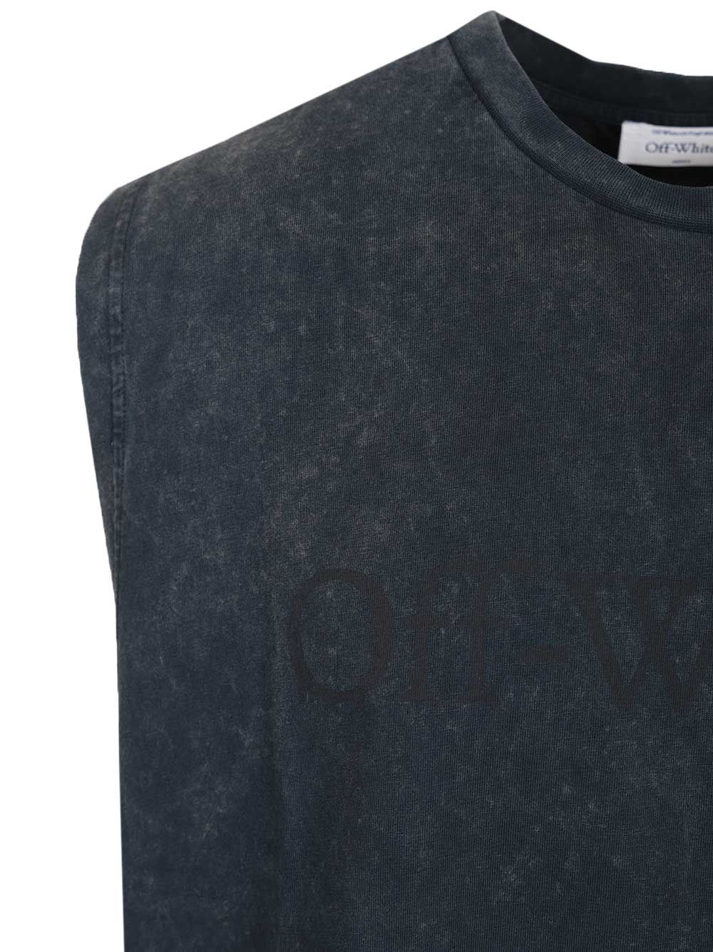 Off-White Sleeveless T-Shirt - Blu | 9ca8a58408d6d27abc6ed8fbc692d02f463aca6c