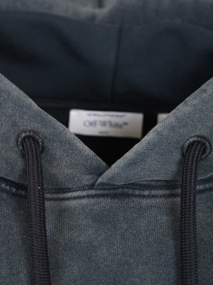 Off-White Hooded Sweatshirt Sweatshirts - Blu | 2387bcee2d030d2f78658e51c14a11c99261346b