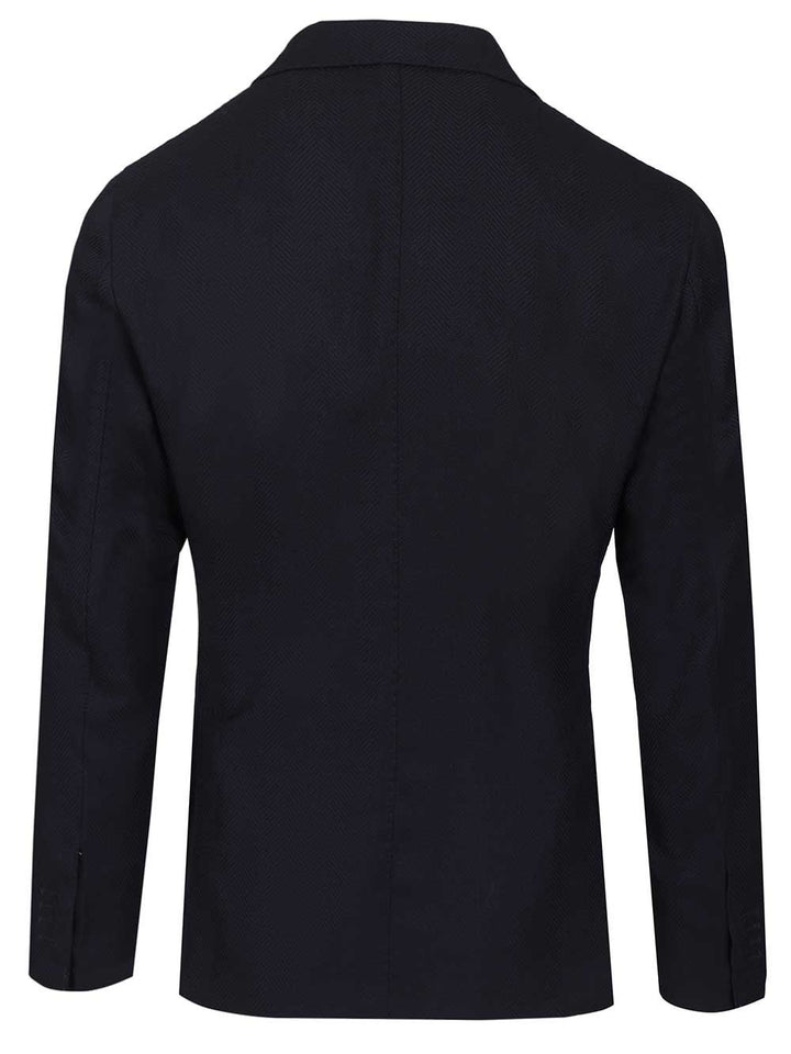 Al Duca D'Aosta Double-Breasted Wool Herringbone Blazer Abiti - Blu | ab29c85f469763ba7276180d9ca6d51d838918c3