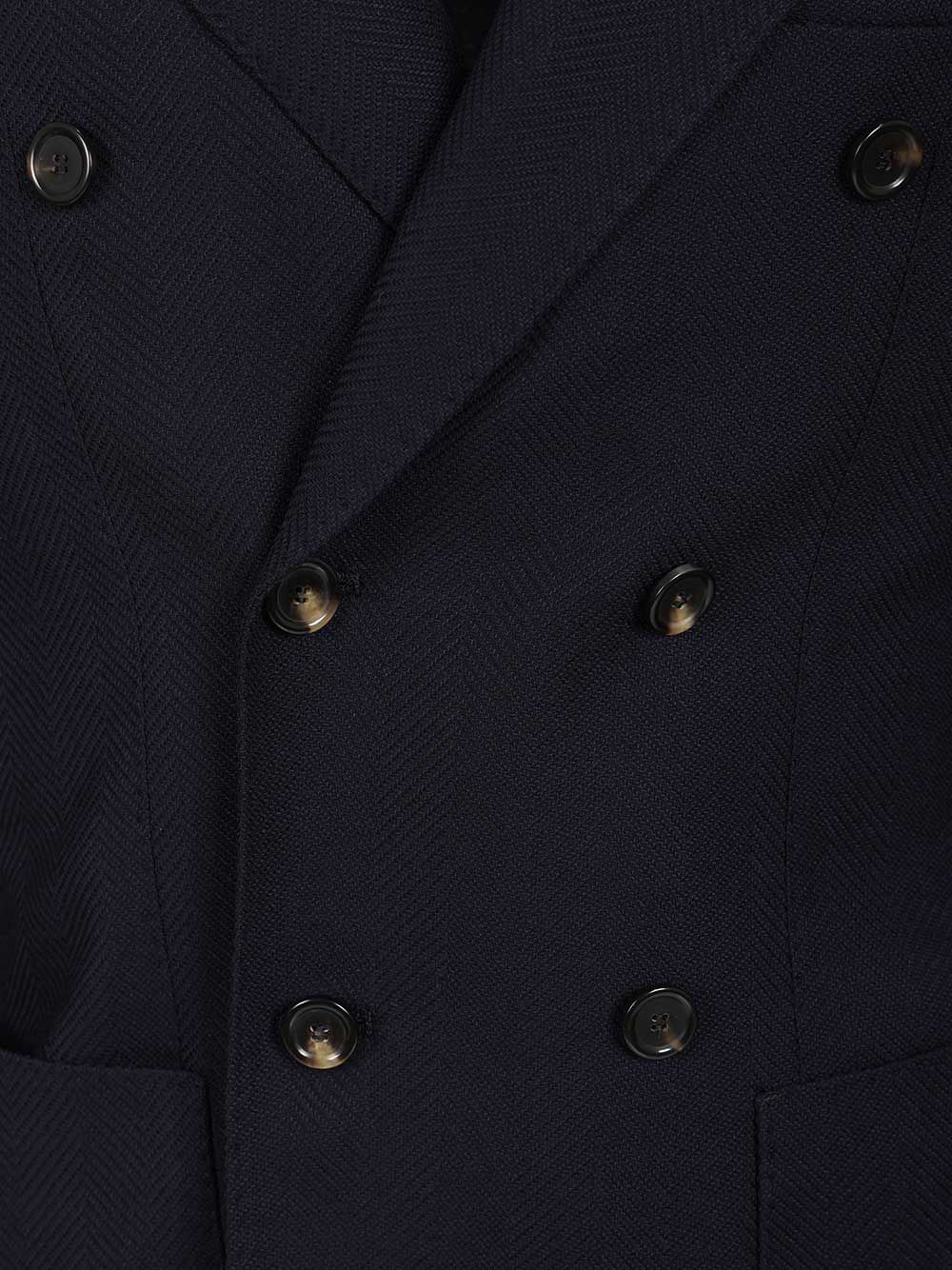 Al Duca D'Aosta Double-Breasted Wool Herringbone Blazer Abiti - Blu | 17be7b7126e270dcf466b2793eeae3f71777a120