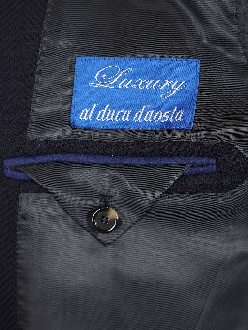 Al Duca D'Aosta Double-Breasted Wool Herringbone Blazer Abiti - Blu | 33a54aad4089b9e85799e06b39081a174c18e2e7
