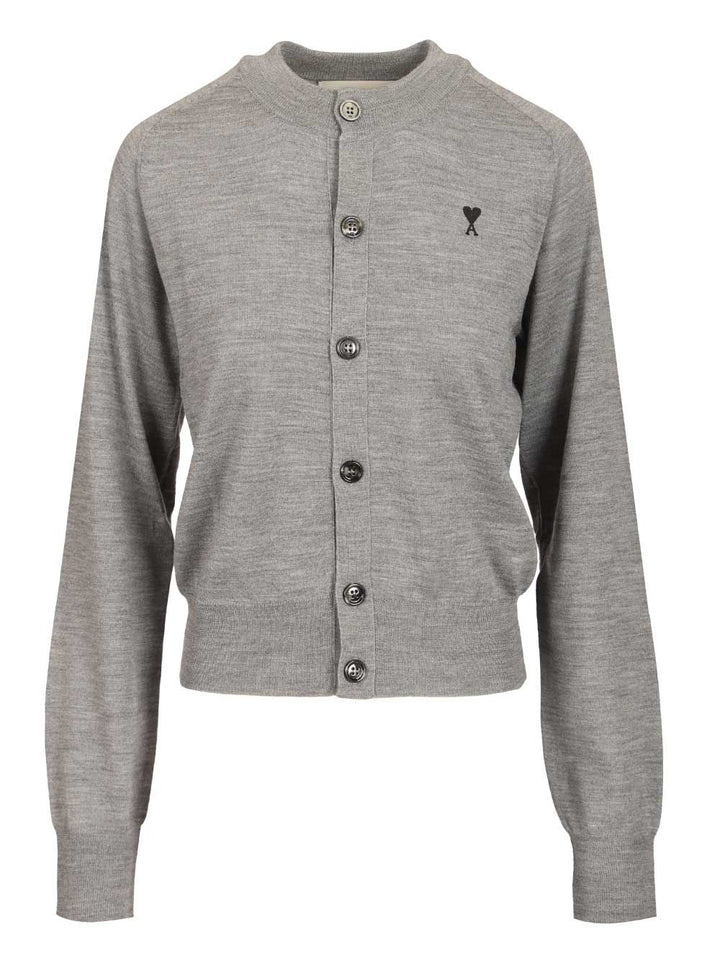 Ami Ami De Cœur Cardigan Knitwear - Grey | ee9c323d47c98c6371219a2c0936eae8c26cb5d7