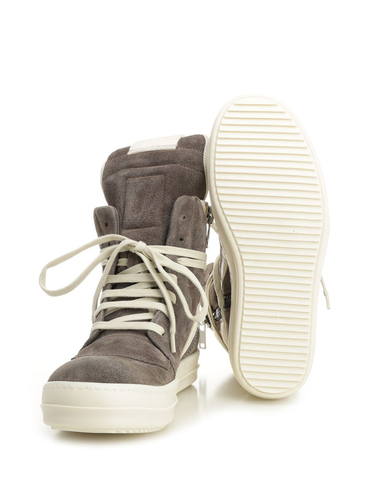Rick Owens Geobasket Suede Sneaker Sneakers - Marrone | 0434c7a89ee80acfbfc23e3b9646a06363d3427e