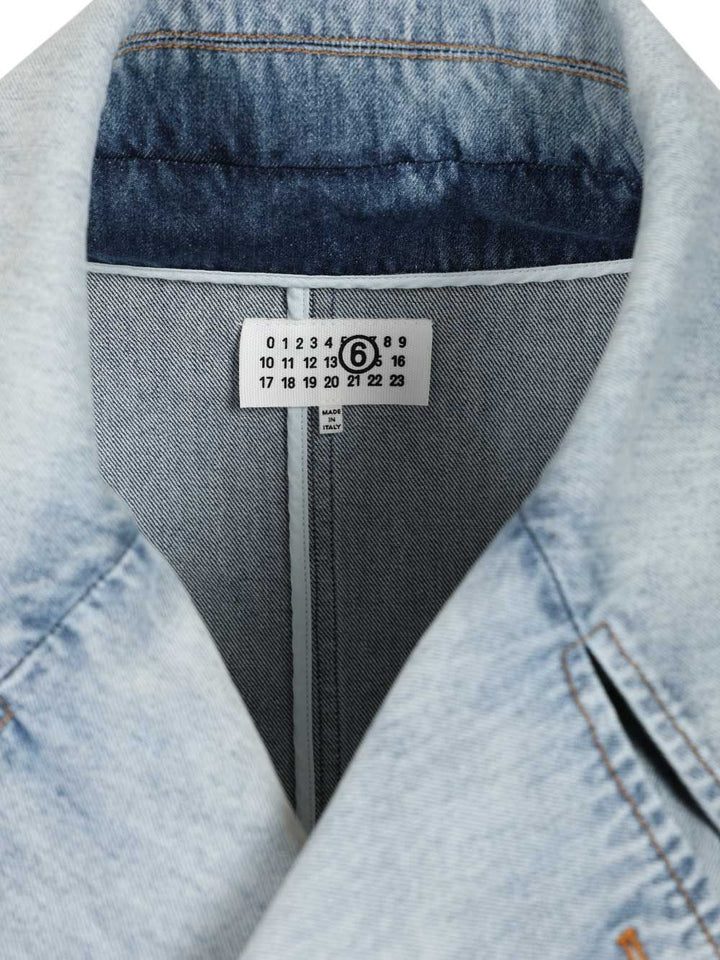 Mm6 Maison Margiela Denim Peacoat Coats - Blu | d2ecc801da2e93afc9fef1fd6d2c3eb304ddc52f