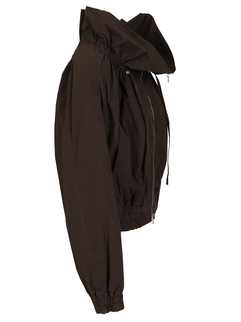 Dries Van Noten Cotton Blend Ruffled Jacket Giacche - Marrone | 97fcaf749cc7066a90a02f1634947d9be78f1004