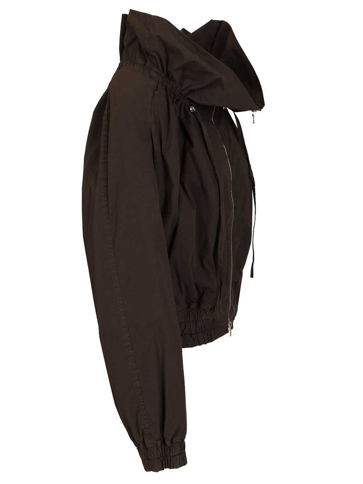 Dries Van Noten Cotton Blend Ruffled Jacket Giacche - Marrone | 97fcaf749cc7066a90a02f1634947d9be78f1004