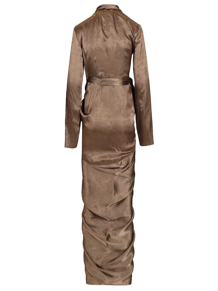 Rick Owens Wrap Gown Dress Abiti - Marrone | 0a612433835d47033fd9c07c9060ff49121bc161