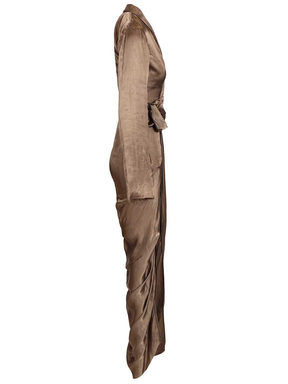Rick Owens Wrap Gown Dress Abiti - Marrone | b3cd762436d26fcbe0162db2dd083f4b2a526c68