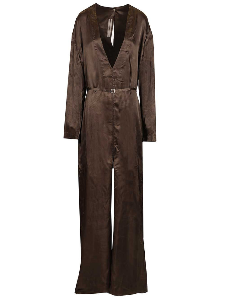 Rick Owens Long-Sleeved Jumpsuit Tute Intere - Marrone | f10810ce5fd456c474c11bffa6931615571da61e