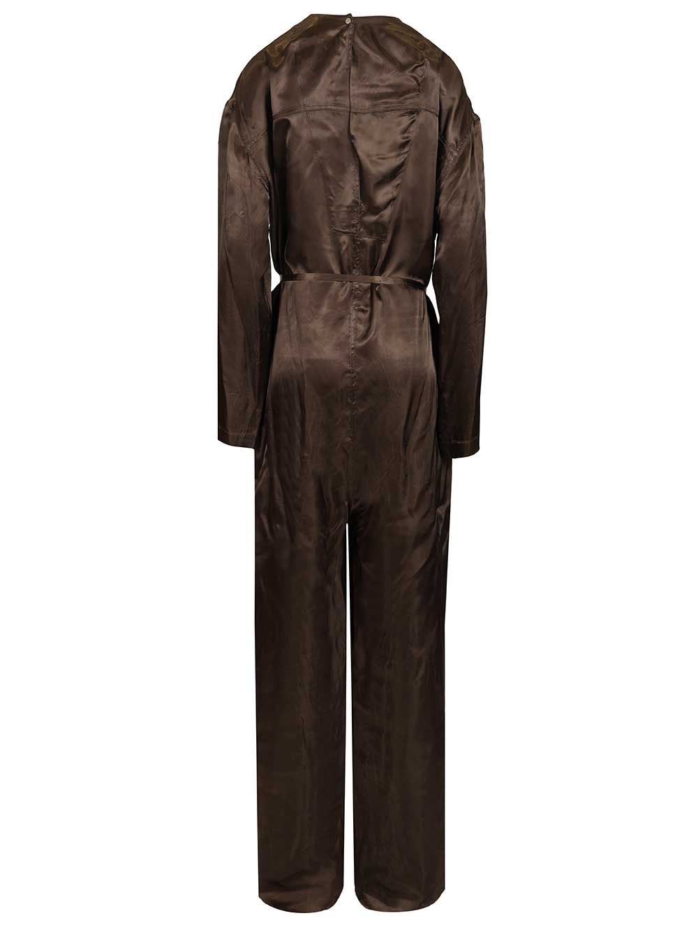 Rick Owens Long-Sleeved Jumpsuit Tute Intere - Marrone | a7bd169f74de4fd9b10938d93f6c495bb9bd5a17