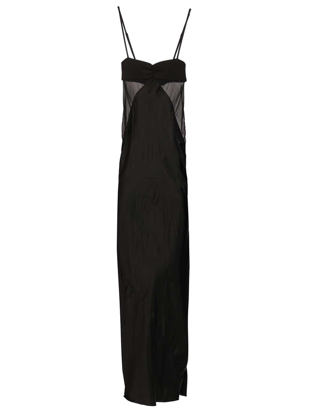 Rick Owens Combo Long Satin Dress Abiti - Nero | 731adf86b86e9ad3755aa7fa5574a8c35e7683eb
