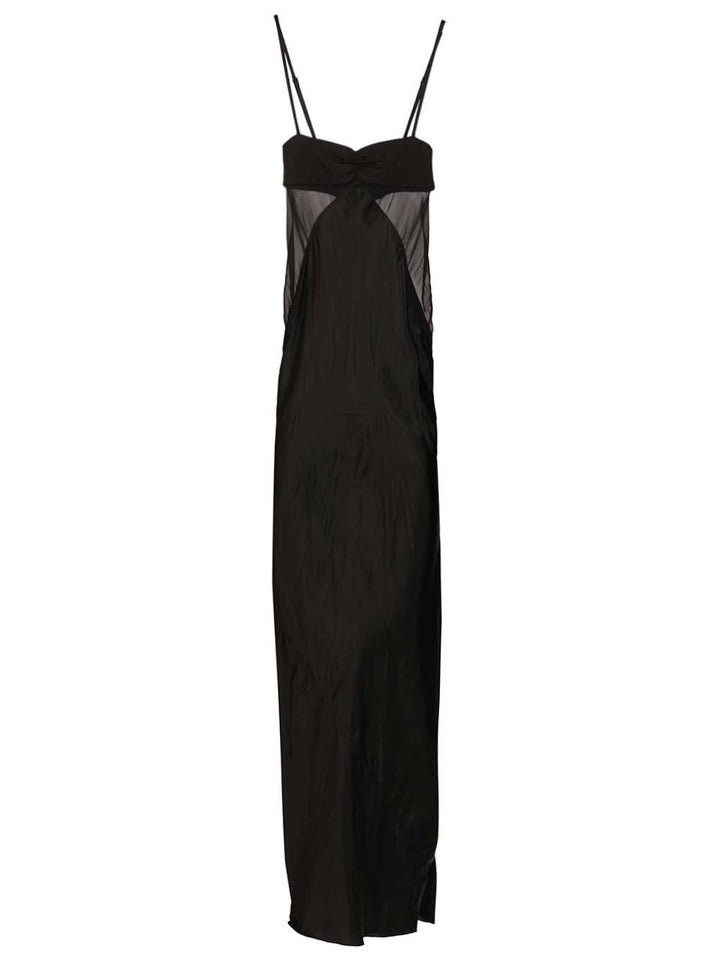 Rick Owens Combo Long Satin Dress Abiti - Nero | 731adf86b86e9ad3755aa7fa5574a8c35e7683eb