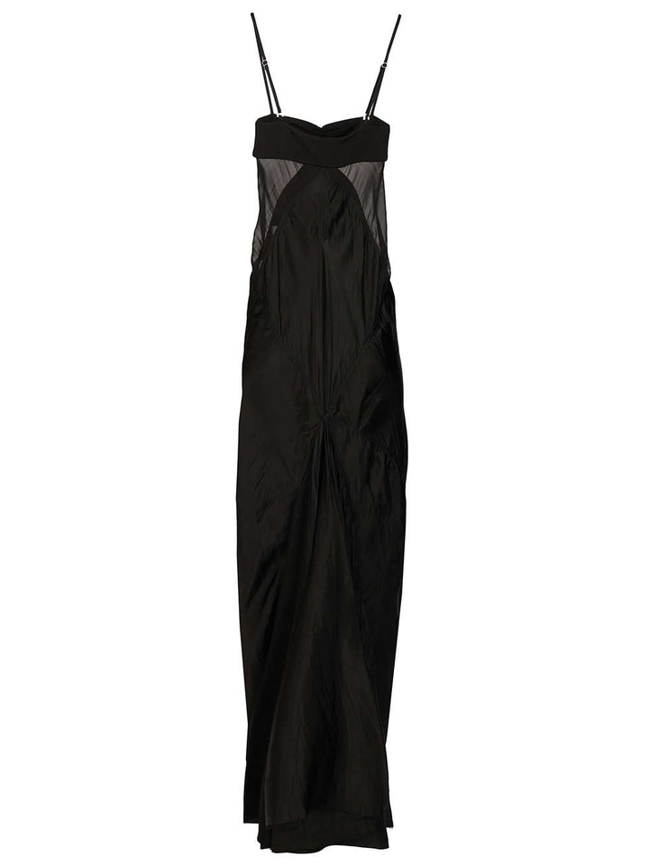 Rick Owens Combo Long Satin Dress Abiti - Nero | a7528e8a872ca3a3772397765eecf7192c5e2054
