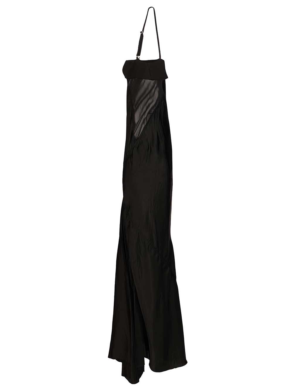 Rick Owens Combo Long Satin Dress Abiti - Nero | 478bb3ece2f6545e005b7254b508fd78b2d31aa9
