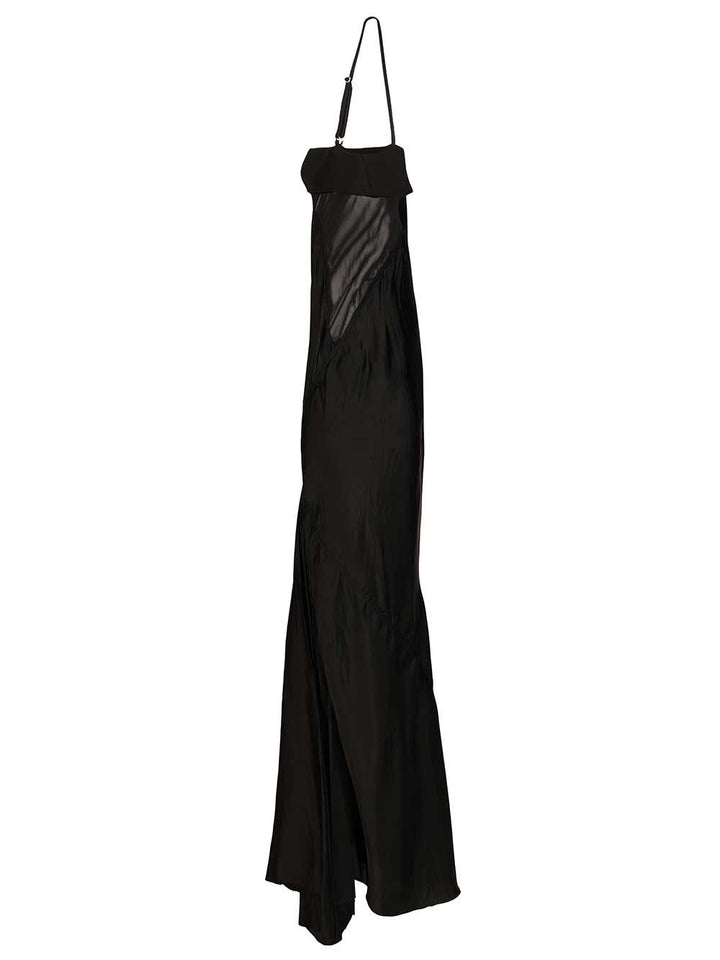 Rick Owens Combo Long Satin Dress Abiti - Nero | 478bb3ece2f6545e005b7254b508fd78b2d31aa9