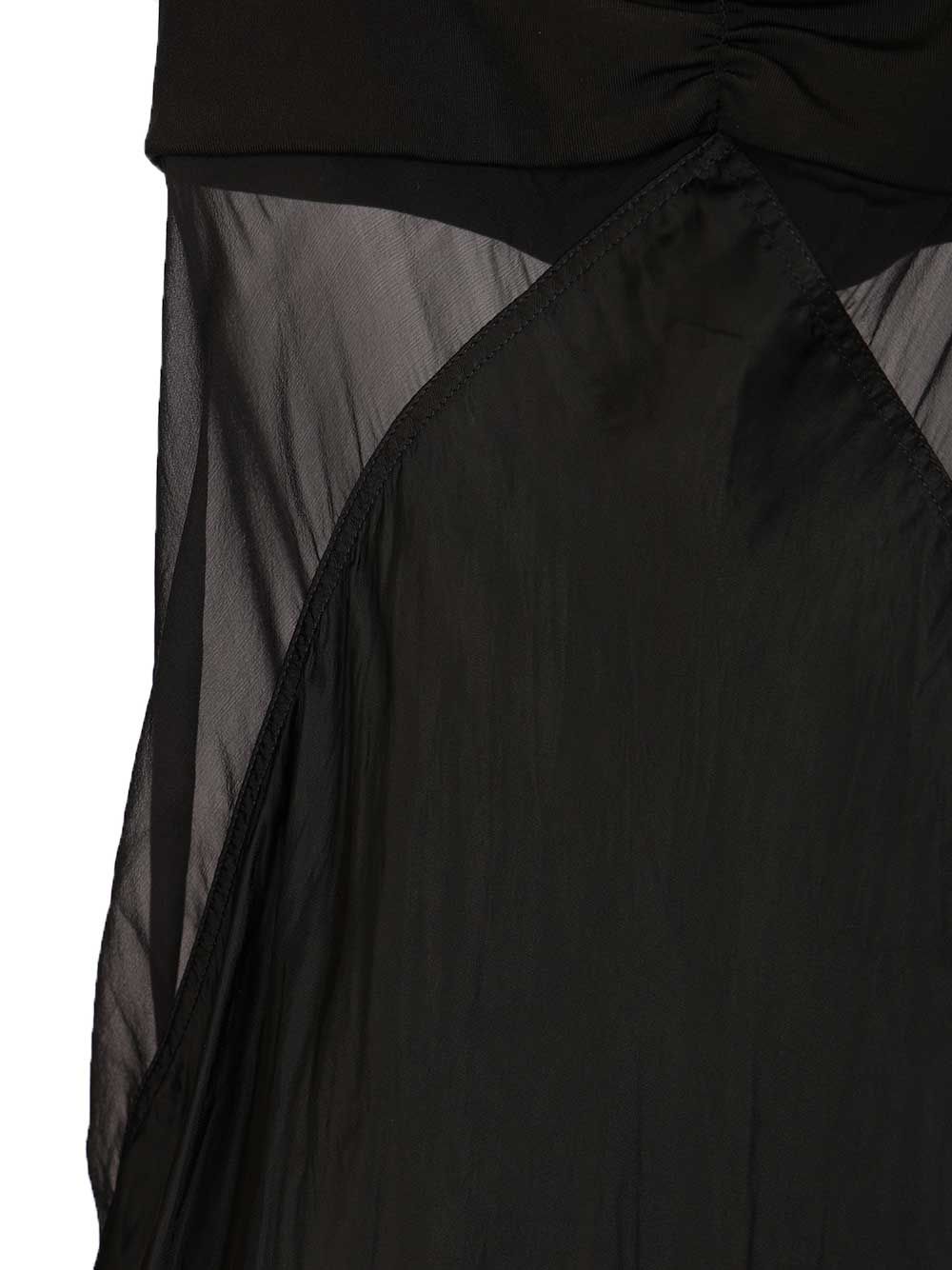 Rick Owens Combo Long Satin Dress Abiti - Nero | a42ee2be4d19e47cfe9159401acb7bbcd836daf4