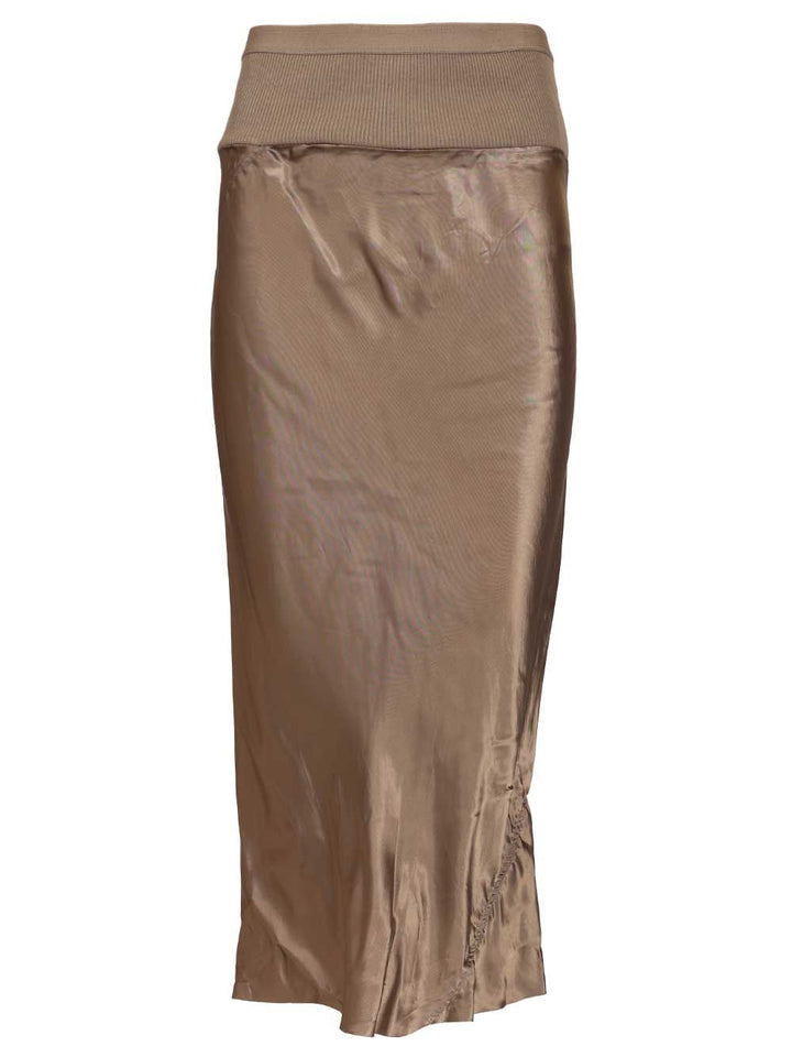 Rick Owens Knee Bias Midi Skirt Gonne - Beige | ef5be221842c8777f2284ffa2e19436072b981cf