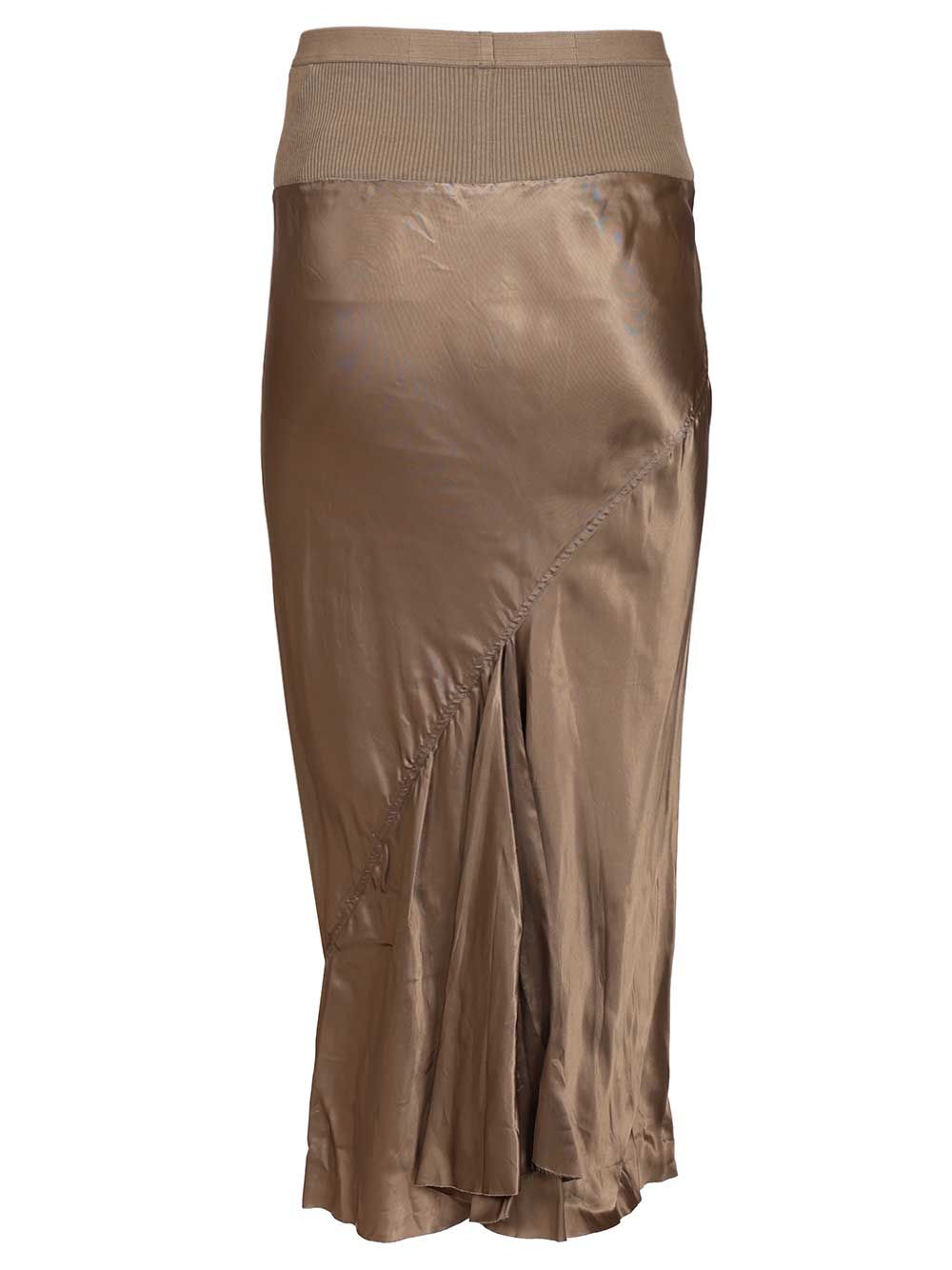 Rick Owens Knee Bias Midi Skirt Gonne - Beige | 47f4f19ca9540811f35e0f377b716d91edb95a1b