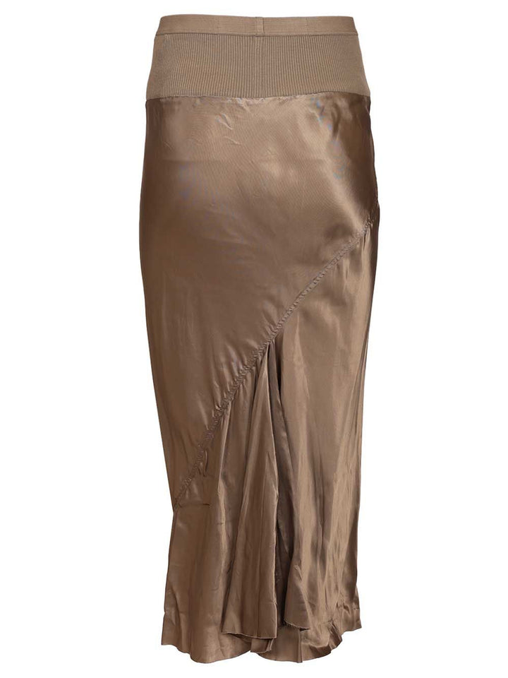 Rick Owens Knee Bias Midi Skirt Gonne - Beige | 47f4f19ca9540811f35e0f377b716d91edb95a1b
