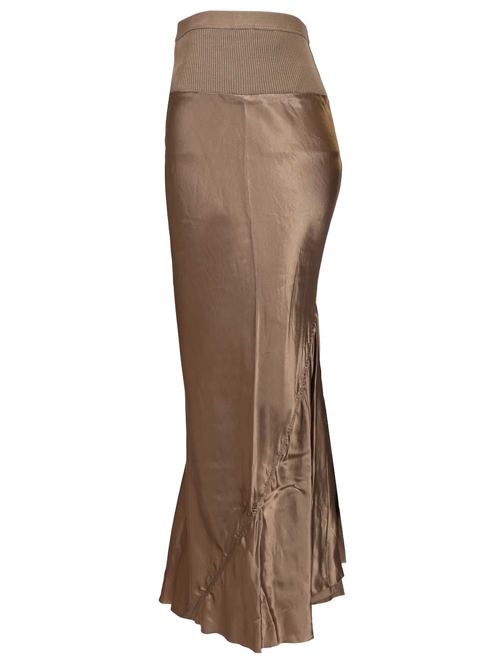 Rick Owens Knee Bias Midi Skirt Gonne - Beige | 08b6580954c1e063ba4e6259870af8aefa63e549