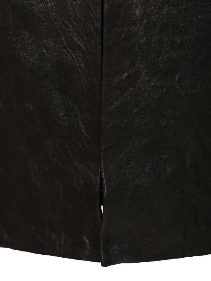 Rick Owens Leather Long Skirt Gonne - Nero | 500701b783156522a02dd36db0b10b204d5cc571