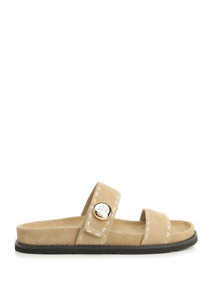 Tory Burch Romy Slider Sports Sandal Sandali - Beige | 5338b8dea0519f8efd06b2b113b560559009960a